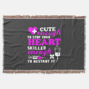 Nursing Life   Cute Enough Nurse Throw Blanket