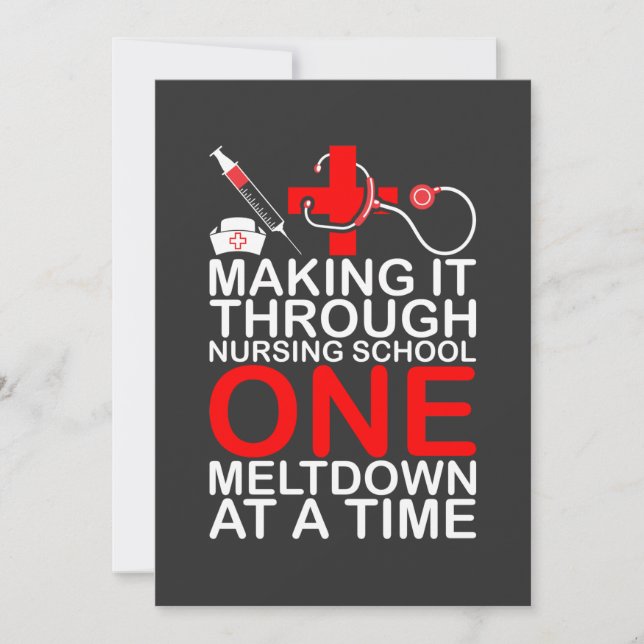 Nursing Life | Making It Through Nursing School Invitation (Front)