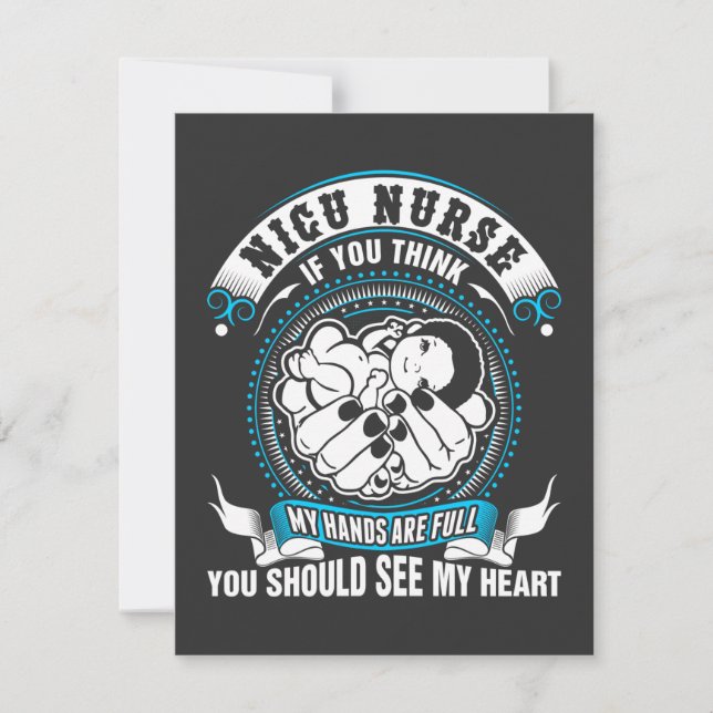 Nursing Life | Nicu Nurse My Hand Are Full Thank You Card (Front)