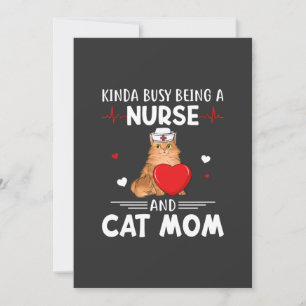 Nursing Life Nurse And Cat Mum Invitation