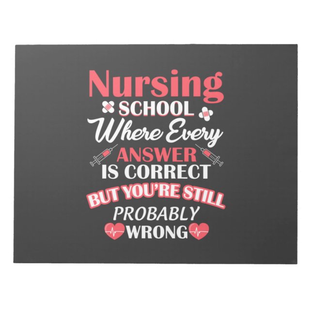 Nursing Life | Nursing School Student Notepad (Front)