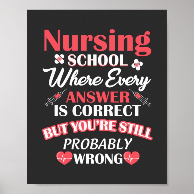 Nursing Life | Nursing School Student Poster (Front)