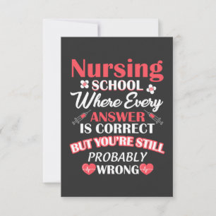 Nursing Life   Nursing School Student Thank You Card