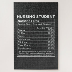 Nursing Life   Nursing Student Nutrition Facts Jigsaw Puzzle