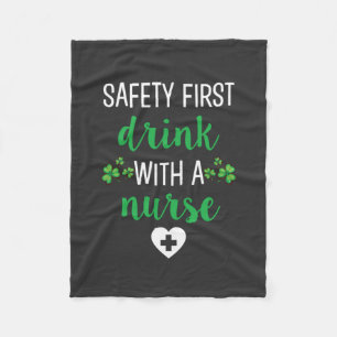 Nursing Life   Safety First Drink With A Nurse Fleece Blanket