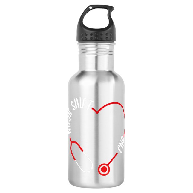 Nursing Night Shift CNA Nursing Assistant Night Sh 710 Ml Water Bottle (Front)