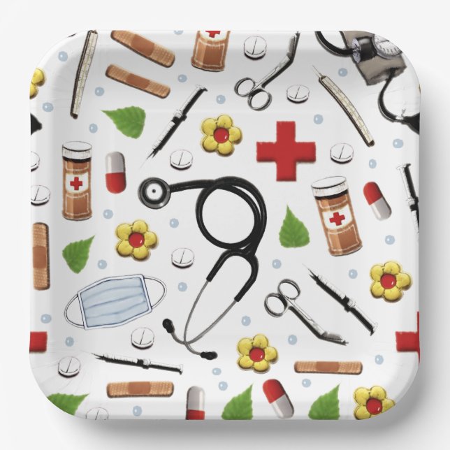 Nursing Nurse Party Paper Plate (Front)