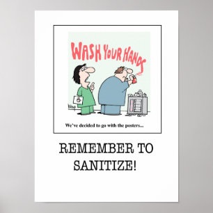 Nursing Poster B - Remember to Sanitise!