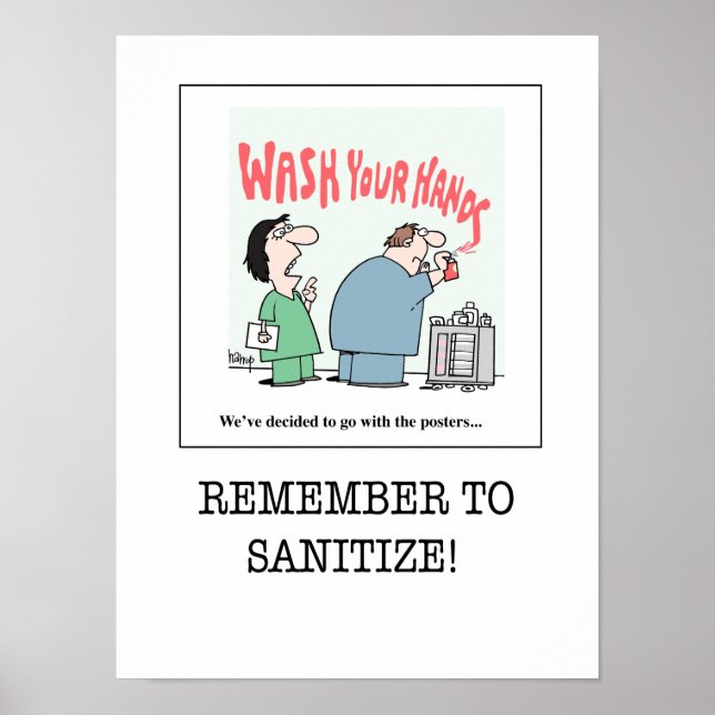 Nursing Poster B - Remember to Sanitise! (Front)