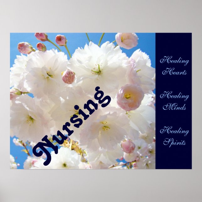 Nursing poster prints Healing Hearts Minds Spirits (Front)