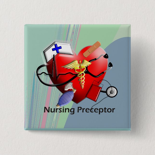 Nursing Preceptor Heart ARt Gifts 15 Cm Square Badge (Front)