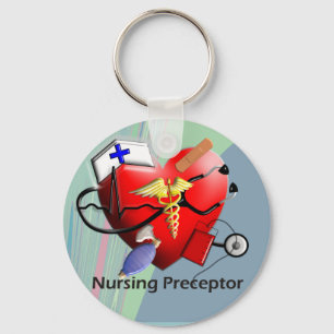 Nursing Preceptor Heart ARt Gifts Key Ring