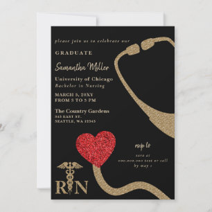 Nursing Registered Nurse RN Photo Graduation Invitation