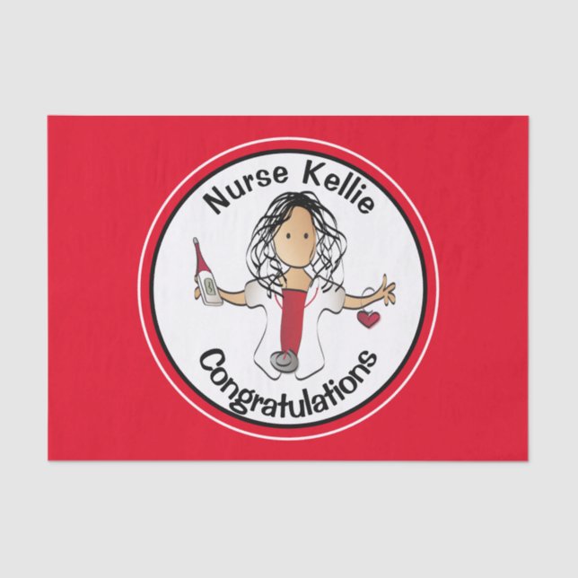 Nursing RN LPN CNA Graduation Party Gift Tissue Paper (Front)