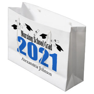 Nursing School 2021 Graduation Gift Bag (Blue Cap)