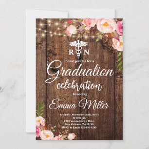 Nursing School Boho Floral Graduation Invitation