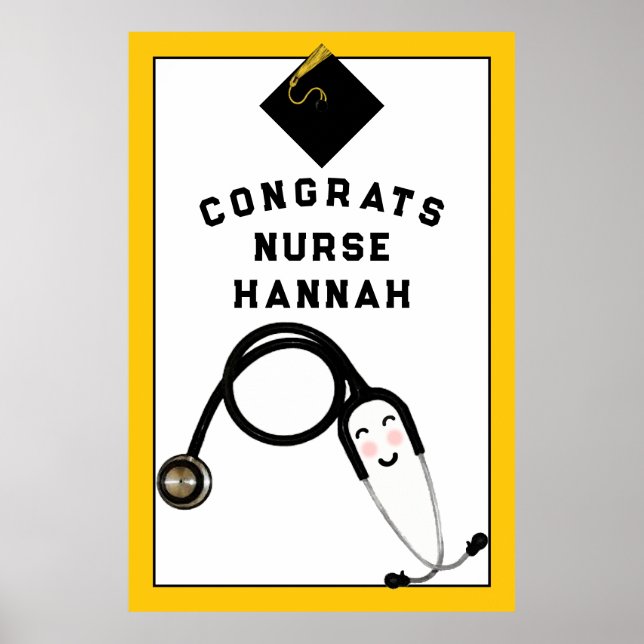 Nursing School Grad Nurse Graduation Poster (Front)