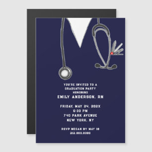 Nursing School Grad Party Magnetic Invitation