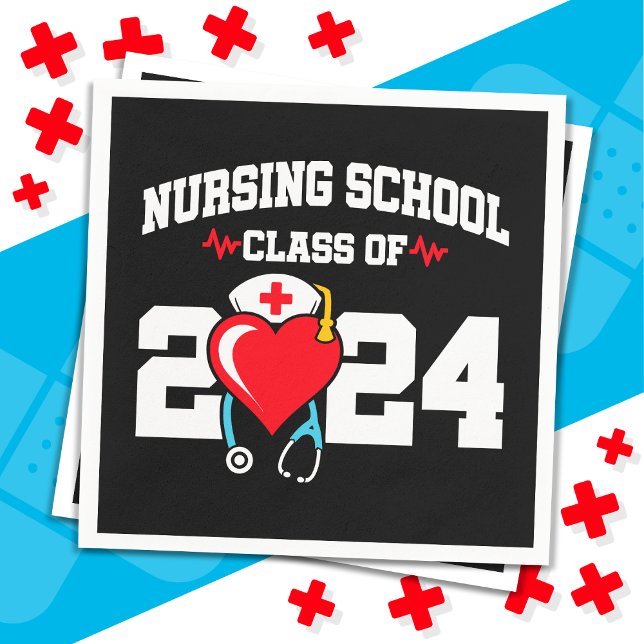 Nursing School Graduate 2024 Nurse Graduation Napkin (Creator Uploaded)