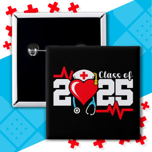 Nursing School Graduate 2025 Nurse Graduation 15 Cm Square Badge