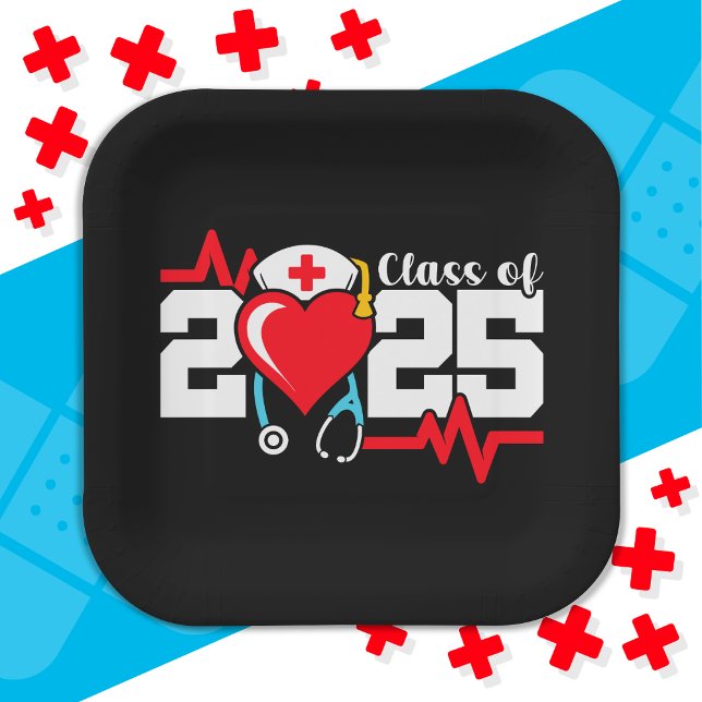 Nursing School Graduate 2025 Nurse Graduation Paper Plate (Creator Uploaded)
