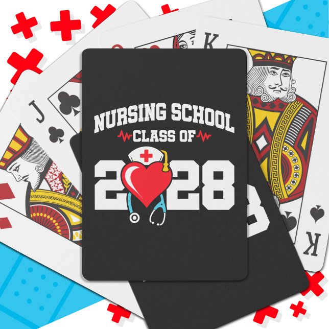 Nursing School Graduate 2028 Nurse Graduation Playing Cards (Creator Uploaded)
