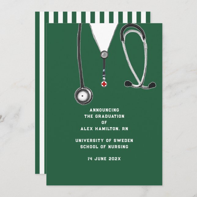 Nursing School Graduation Announcement (Front/Back)