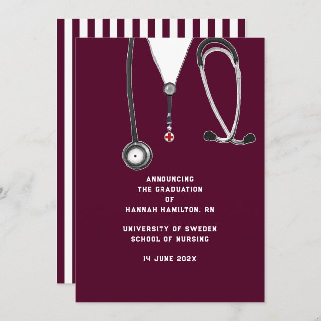 Nursing School Graduation Announcement (Front/Back)