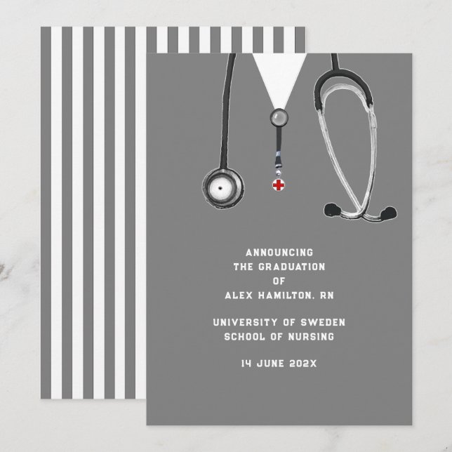 Nursing School Graduation Announcement (Front/Back)