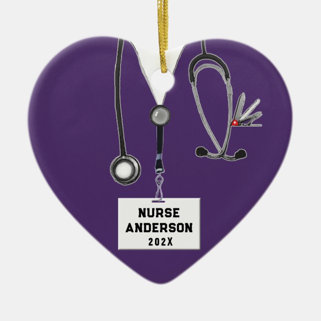 Nursing School Graduation Ceramic Ornament (Front)