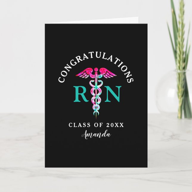 Nursing School Graduation Congratulations Custom Card (Front)