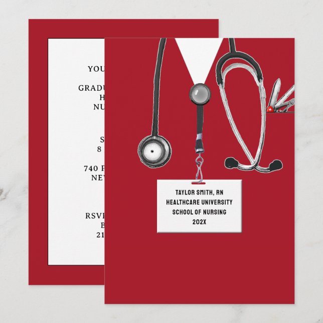 nursing school graduation invitation (Front/Back)