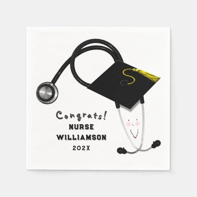 Nursing School Graduation Napkin (Front)