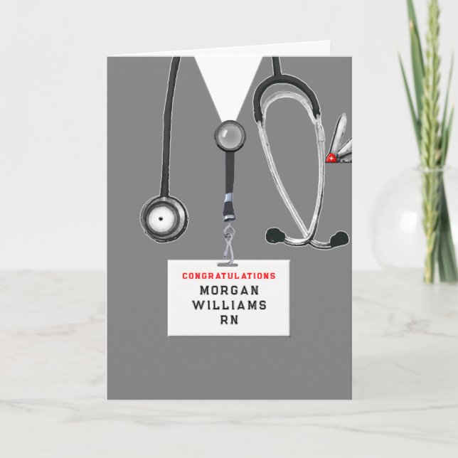 Nursing School Graduation Nurse Congrats Card (Front)