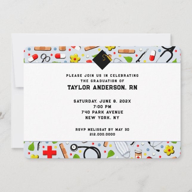 Nursing School Graduation Party Invitation (Front)
