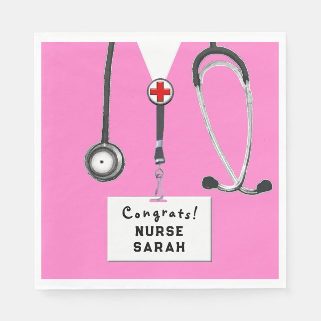 Nursing School Graduation Party Napkin (Front)