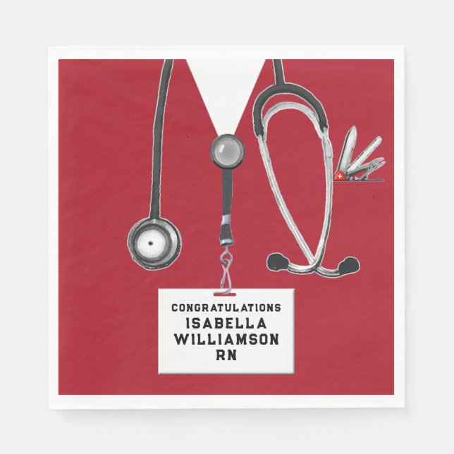 Nursing School Graduation Party Napkin (Front)
