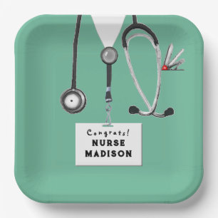 Nursing School Graduation Party Paper Plate