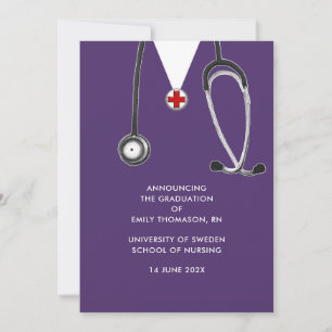 Nursing School Graduation Purple Announcement