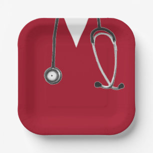 Nursing School Graduation Red Paper Plate