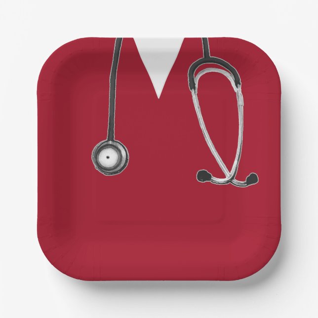 Nursing School Graduation Red Paper Plate (Front)