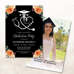 Nursing School Photo Graduation Party Invitation