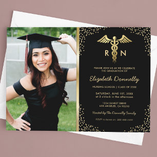 Nursing School Photo Graduation Party Invitation