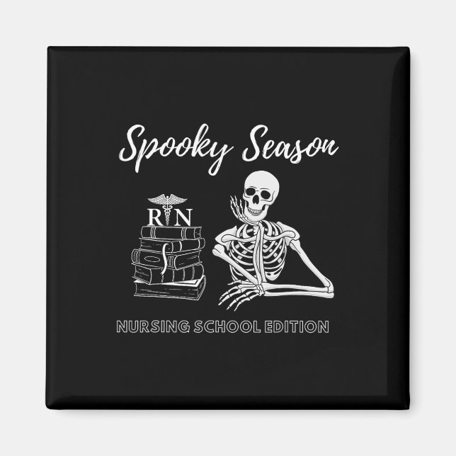 Nursing School Student Halloween Skeleton For Spoo Magnet (Front)