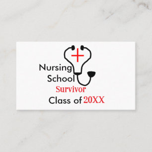 Nursing School survivor class of 20XX medical nurs Business Card