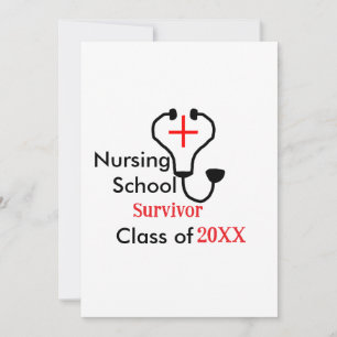 Nursing School survivor class of 20XX medical nurs Invitation