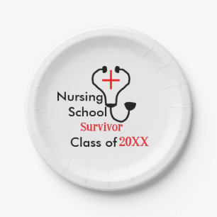 Nursing School survivor class of 20XX medical nurs Paper Plate