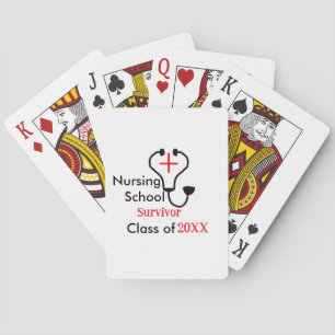 Nursing School survivor class of 20XX medical nurs Playing Cards