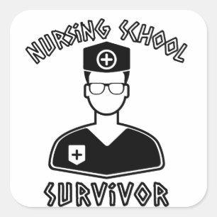 Nursing School Survivor Student Nurse Medical Square Sticker