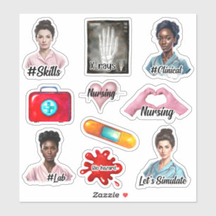 Nursing Stickers Custom-Cut Vinyl Sticker